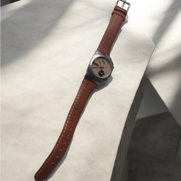 Puma Women’s Brown and Silver Watch With Leather Band - Picture 3 of 7